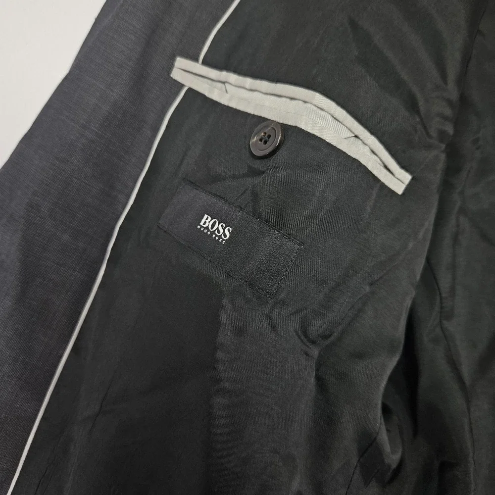 Hugo Boss Men's Sport‎ Coat Blazer Two Button Charcoal Wool Solid Size 40L